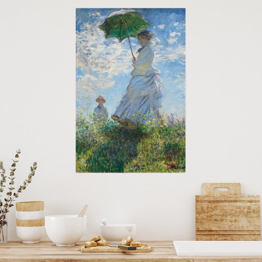 Vrouw met Parasol, Madame Monet en haar zoon Poster (Keuken)