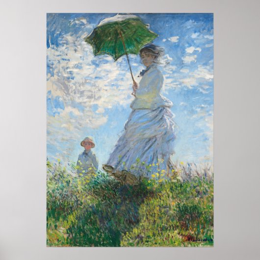 Vrouw met Parasol, Madame Monet en haar zoon Poster (Voorkant)