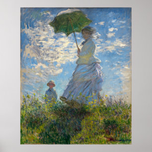 Vrouw met Parasol - Madame Monet en haar zoon Poster