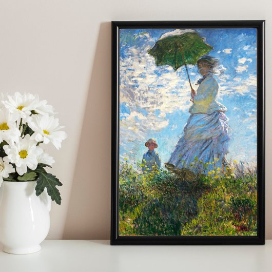 Vrouw met Parasol - Madame Monet en haar zoon Poster