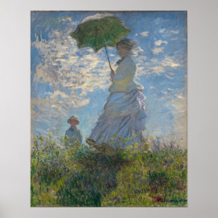 Vrouw met Parasol - Madame Monet en haar zoon Poster