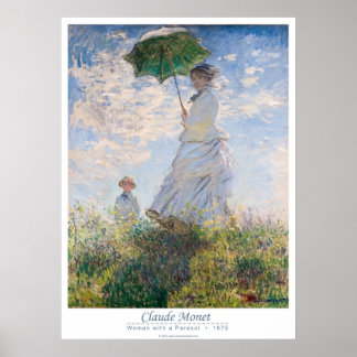 Vrouw met Parasol - Madame Monet en haar zoon Poster