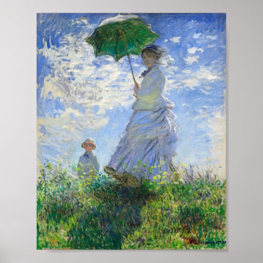 Vrouw met Parasol, Madame Monet en haar zoon Poster (Voorkant)