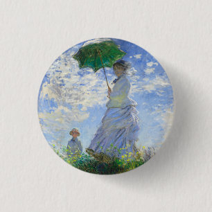 Vrouw met Parasol, Madame Monet en haar zoon Ronde Button 3,2 Cm
