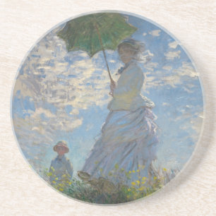 Vrouw met Parasol - Madame Monet en haar zoon Zandsteen Onderzetter