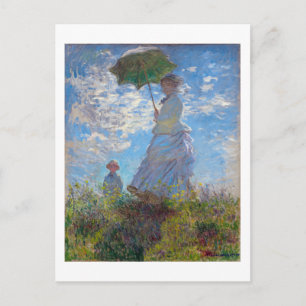 Vrouw met Parasol, Monet Briefkaart
