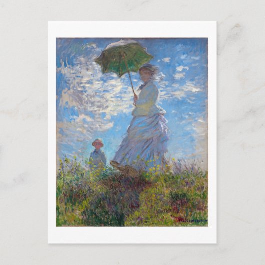 Vrouw met Parasol, Monet Briefkaart (Voorkant)