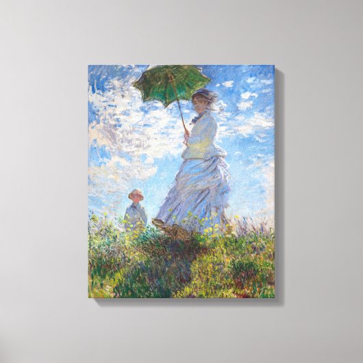 Vrouw met Parasol | Monet | Canvas Afdruk (Voorkant)