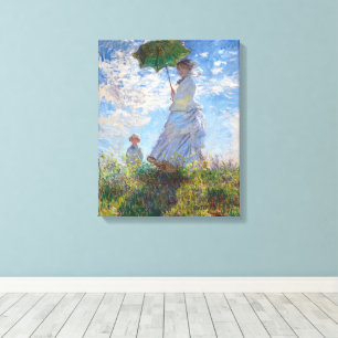 Vrouw met Parasol   Monet   Canvas Afdruk