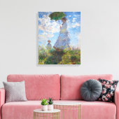 Vrouw met Parasol | Monet | Canvas Afdruk (Insitu (Woonkamer))
