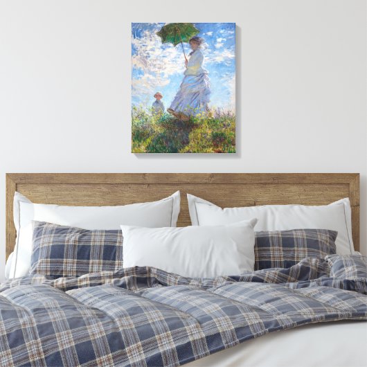 Vrouw met Parasol | Monet | Canvas Afdruk (Insitu (Slaapkamer))