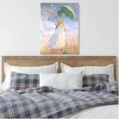 Vrouw met Parasol Monet Fine Art Canvas Afdruk (Insitu (Slaapkamer))
