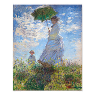 Vrouw met Parasol   Monet   Foto Afdruk