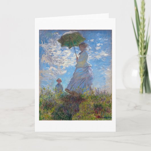 Vrouw met Parasol, Monet Kaart (Voorkant)