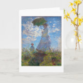 Vrouw met Parasol, Monet Kaart (Gele Bloem)