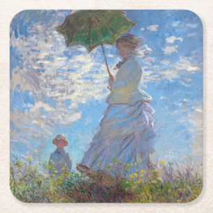 Vrouw met Parasol, Monet Kartonnen Onderzetters