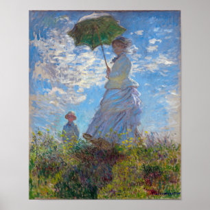Vrouw met Parasol, Monet Poster