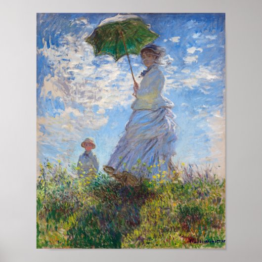 Vrouw met Parasol | Monet | Poster (Voorkant)