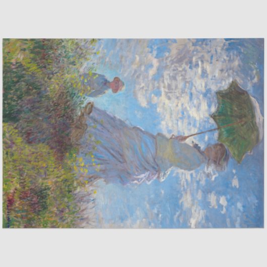 Vrouw met Parasol, Monet Tissuepapier (Voorkant)