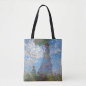 Vrouw met Parasol, Monet Tote Bag (Voorkant)
