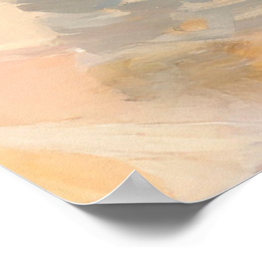 Vrouw met parasol op het strand Impressionisme Poster (Hoek)