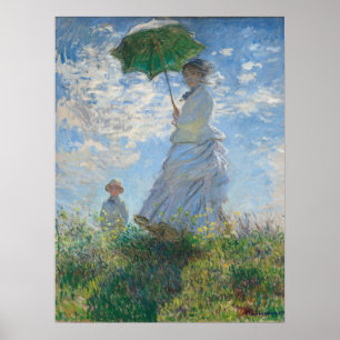 Vrouw met parasol poster