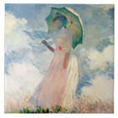 Vrouw met Parasol Promenade Monet Tegeltje (Voorkant)