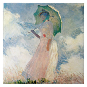 Vrouw met Parasol Promenade Monet Tegeltje