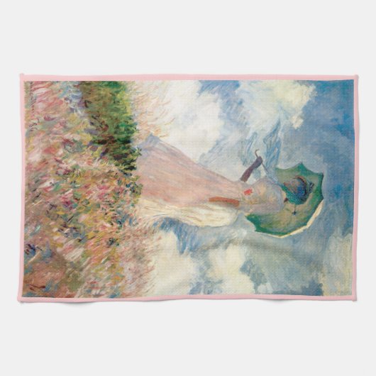 Vrouw met Parasol Promenade Monet Theedoek (Horizontaal)