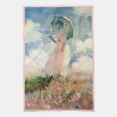 Vrouw met Parasol Promenade Monet Theedoek (Verticaal)