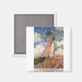 Vrouw met parasol Studie door Claude Monet Magneet (Voorkant / Achterkant)