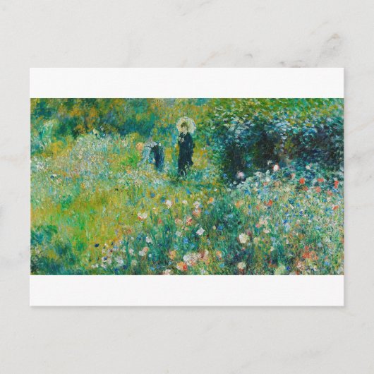 Vrouw met Parasol, tuin, renoir Briefkaart (Voorkant)