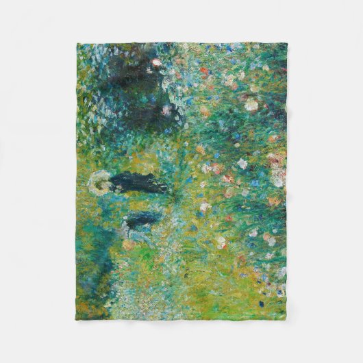 Vrouw met Parasol, tuin, renoir Fleece Deken (Voorkant)