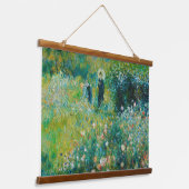 Vrouw met parasol, tuin, Renoir Hangend Wandkleed (Gebogen)