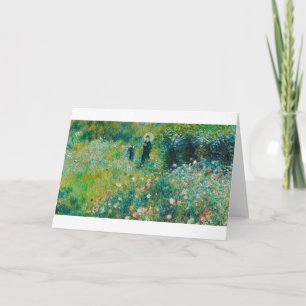 Vrouw met Parasol, tuin, renoir Kaart