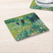 Vrouw met Parasol, tuin, renoir Kartonnen Onderzetters (Schuin)