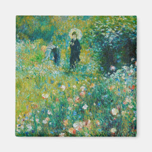 Vrouw met Parasol, tuin, renoir Magneet