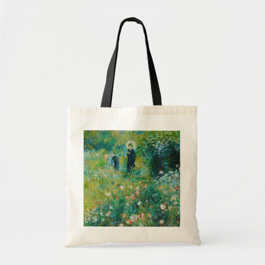 Vrouw met Parasol, tuin, renoir Tote Bag (Voorkant)