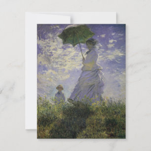 Vrouw met Parasol van Claude Monet, Vintage Kunst