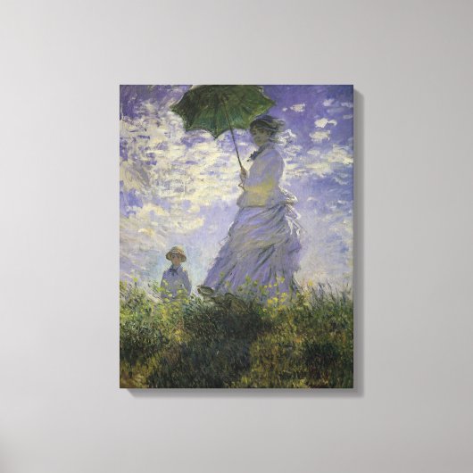 Vrouw met Parasol van Claude Monet, Vintage Kunst Canvas Afdruk (Voorkant)