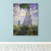 Vrouw met Parasol van Claude Monet, Vintage Kunst Canvas Afdruk (Insitu (Houten vloer))