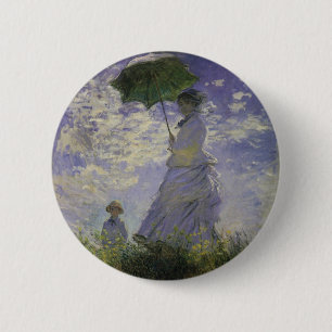 Vrouw met Parasol van Claude Monet, Vintage Kunst Ronde Button 5,7 Cm