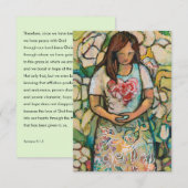 Vrouw met patiëntengebedskaart, Romans 5 (Voorkant / Achterkant)