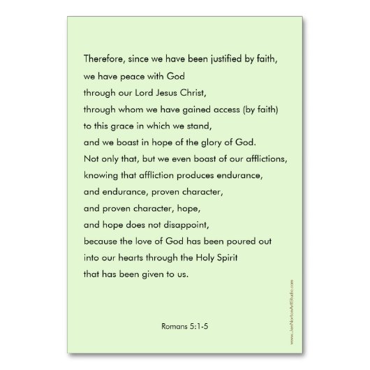 Vrouw met patiëntengebedskaart, Romans 5 Kaart (Achterkant)