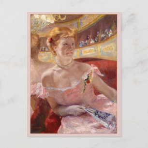 Vrouw met Pearl Ketting in Loge Mary Cassatt Briefkaart