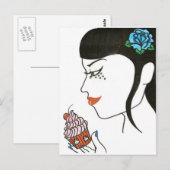 Vrouw met perskoeken briefkaart (Voorkant / Achterkant)