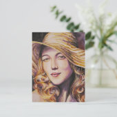 Vrouw met pet briefkaart (Staand voorkant)