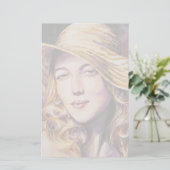 Vrouw met pet briefpapier (Staand voorkant)