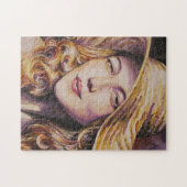Vrouw met pet legpuzzel (Horizontaal)
