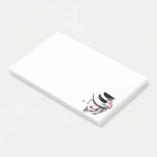 Vrouw met Pet Post-it® notes (Schuin)